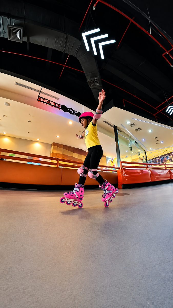 Junior skater practising at the GoSkate rink
