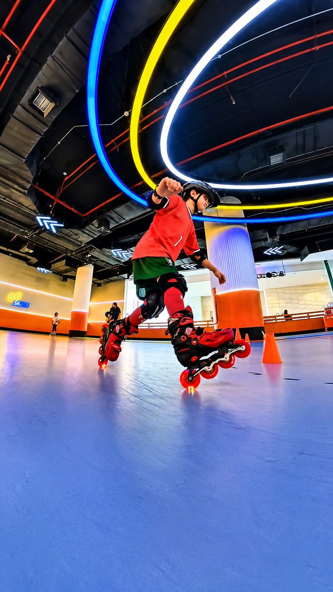 Skater practising advanced moves